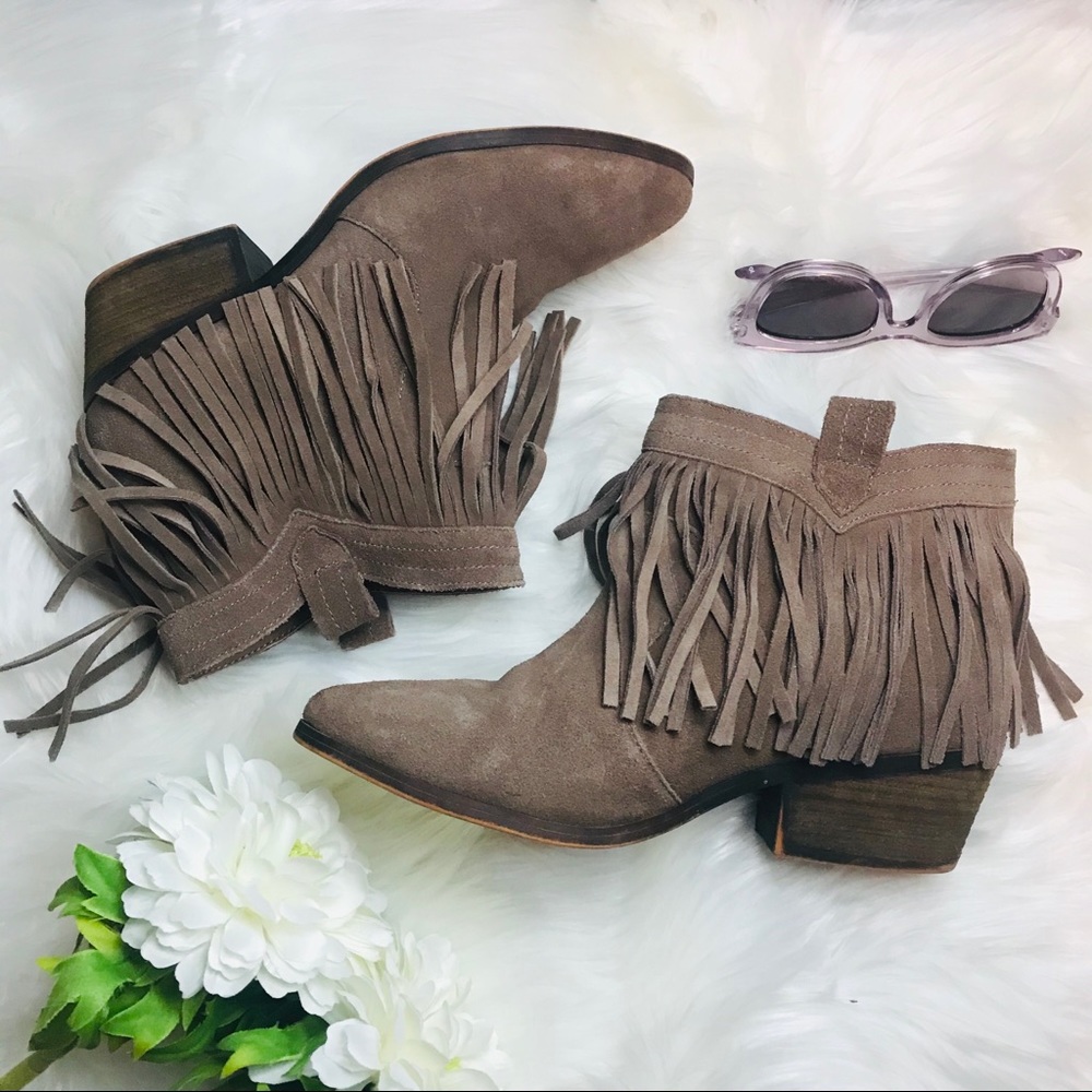 Restricted | Boho Leather Fringe Booties 9
